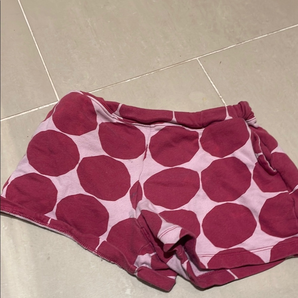 Marimekko by Uniqlo Pink and Red Shorts with Bold Polka Dots